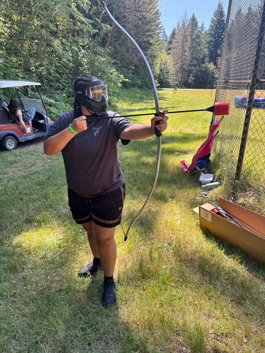 Youth archery tag outing: taking aim